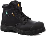 Tiger King Hudson Men’s Premium CSA Approved Safety Boots: Composite Toe, Slip, Heat and Puncture Resistant with Electrical Hazard Protection, Size 11, X-Wide, Black