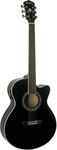 Washburn EA12B-A Festive Series Mini Jumbo Cutaway Acoustic Electric Guitar, Black