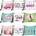 Shinylin 18 Pieces Golf Gift for Women Golf Cosmetic Bags Golf Makeup Bag Bulk Golf Zipper Pouch Travel Toiletry Bags Purses Organizer Case for Ladies Girls Golfers Lover Player Accessories, 9 Styles