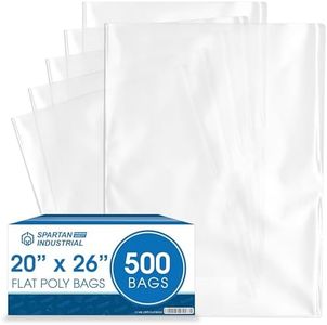 20" X 26" Open-End Flat Clear Poly Bags (500 Count) - 1.1 Mil Clear Plastic Bags for Packaging, Clothing, Storage - No Adhesive Strip - Spartan Industrial