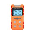 Gas Detector GiiHoo 4 Gas Leak Detector for H2S, O2, CO and EX Portable Visual Gas Monitor with Sound Light Vibration LCD Display, Rechargeable Multi Gas Detector Meter