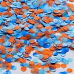 Tissue Paper Confetti Circle Dots for Table Decoration Wedding Toss Birthday Casino Graduation Party, 1cm in Diameter (royal blue,orange,60 grams)