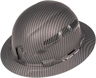 Klein Tools 60626 Hard Hat, Vented Full Brim Premium KARBN Design, Type 1 Class C Hard Hat, 4-Point Ratchet Suspension