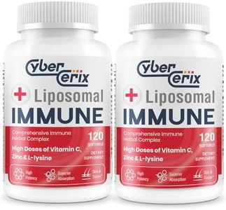 CyberCerix Liposomal Immune Support Supplement for Adults, Complex with L-Lysine 1,500mg, Vitamins, Minerals & Herbal Extracts, Comprehensive Daily Wellness Blend for Men & Women - 240 Capsules