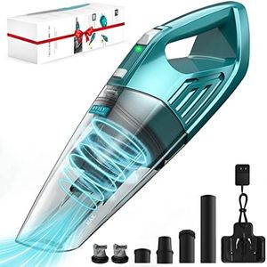 BVILY Car Handheld Vacuum Cleaner, Strong Suction 8000PA, High Power 120W, Up to 30 Minutes, Wet & Dry Use, Portable Cordless Quick Cleaning for Vehicle, House, Office, Filter*2, Green (EV678) (Green)