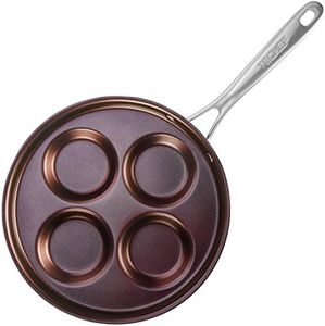 TECHEF - Eggcelente Pan, Swedish Pancake Pan, Plett Pan, Multi Egg Pan, 4-Cup Egg Frying Pan, Nonstick Egg Cooker Pan, (Made in Korea) (Purple)