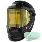 YESWELDER Auto Darkening Welding Helmet with Side View, 180° Panoramic View, 1/1/1/1 True Color Solar Powered Welder Hood, Wide Shade 3/5-9/9-13 Welder Mask for TIG MIG ARC Cut and Grind, LYG-Q800D