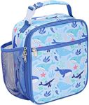 Bagseri Kids Lunch Bag Boys - Kids Lunch Box for Boys Reusable Leak-Proof and Insulated Lunch Bag With Water Bottle Holder Toddler Lunch Box for Daycare and School, Blue Whale