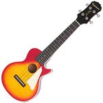 Epiphone Les Paul Acoustic/Electric Ukulele Outfit Heritage, Cherry Burst Finish, Piezo Pickup, 15 scale