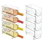 mDesign Set of 8 Individual Bottle Holders – Stackable Single Water Bottle Holder for Various Drink Bottles – Kitchen Accessories Set for The Kitchen and Pantry – Clear