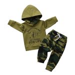 Infant Baby Boys Clothes Toddler Long Sleeve Letter Print Hoodie Pullover Tops Sweatsuit Pants Fall Winter Outfit Set Army Green 2-3T