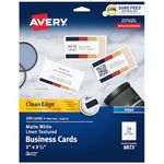 Avery Linen-Textured Two-Side Clean Edge Business Cards for Inkjet Printers, White, Pack of 200 (08873)