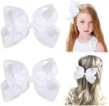 2 PCS 6" Big Hair Bows for Girls Al