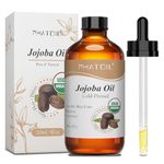 USDA Organic Jojoba Oil 118ml - Cold-Pressed, 100% Pure & Natural Jojoba Oil for Skin, Hair & Body - Moisturizer, Anti-Aging, Carrier Oil for Essential Oils