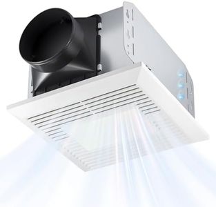 GROWNEER Bathroom Exhaust Fan with Light, 35W Exhaust Fan with Humidity Sensor-30%/60%/80% Adjustable, 110 CFM 1.0 Sone Bathroom Fan with Light, 600lm 2700K/4000K/5000K Adjustable, 7.68 x 9.25 inch