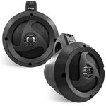 PYLE 2-Way Waterproof Bluetooth Off-Road Speakers - 4" 900W Active Passive Marine Grade Wakeboard Tower Speakers System w/AUX, Full Range Outdoor Stereo Speaker for ATV/UTV Jeep Boat - PLUTV40BTA