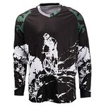 Cycling Jersey Men Long Sleeve MTB T Shirt Mountain Bike Motorcycle Bicycle Clothes Black White Size XL