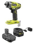 Ryobi P263K 18V Cordless 3/8 in. Impact Wrench Kit with 1.5 Ah Battery and Charger