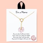 Leafael 18K Gold Dipped and White Gold Dipped Handmade Hypoallergenic Dainty Pendant Necklace Personalized Message Card Charm Choker for Mom, 16+2 inches, Made in Korea, Jewelry Gifts for Women Girls, Gold Plated, No Gemstone