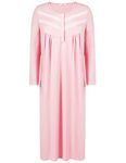 Amorbella Winter Long Length Nightgown Double Brushed Cotton Flannel PJ Dresses for Women (Pink, Medium)
