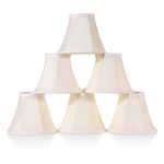 Wellmet Chandelier Shades,ONLY for Candelabra Bulbs,Clip-on Fitter Lamp Shades, 3" X 6" X 5", 6 pcs Set