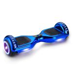 WEELMOTION 6.5 Inch Metallic Blue Hoverboard with Music Speaker, All Terrain Shining Wheels and strap Lights UL2272 Certified self balancing scooter with hover board bag, ride up to 8 kms