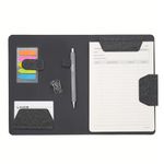 LHiDS Creative Magnetic Business Portfolio Resume Padfolio Organizer, A5 Folder with Clipboard, Paper Clip, Writing Pad, Magnetic Closure for Work, School and More, Black