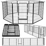 OFIKA Heavy Duty Metal Dog Playpen for Medium/Small Animals, 8 Panels 40”Height x 27" Width, Dog Fence Exercise Pen with Doors, Pet Puppy Outdoor Playpen Pen for Outdoor, Indoor, RV, Camping, Yard