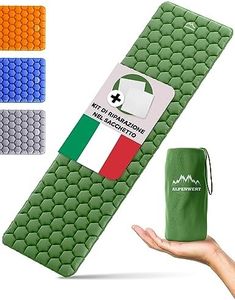 ALPENWERT® Materassino isolante per esterni [piccolo ingombro & ultraleggero] materasso ad aria perfetto per campeggio, escursioni, zaino in spalla UVM. - Tappetino gonfiabile (verde)
