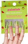 PaintLab Press On Nails - 24 Piece Fake Nails with Glue, Nail File, Prep Pad & Cuticle Stick | Non Toxic & Cruelty Free | Long Lasting & Complete Glue On Nails for Women & Girls (Holy Guacamole)