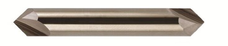 Bassett MCH-2D Series Solid Carbide End Mill, Uncoated (Bright) Finish, 2 Flute, 90 Degrees Profile Angle, Chamfer End, 0.36" Cutting Length, 1/4" Cutting Diameter, 2-1/2" Length (Pack of 1)