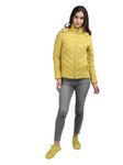 LURE URBAN Women Winter Wear Zipper Hooded Puffer Jacket Yellow L