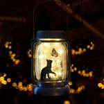 Cat jar Solar Light, Fairy Lantern Garden Lights, jar Bottle Light, Solar Lanterns Outdoor Garden Decor, mom Gift, Grandma Gift, Gifts for Mother