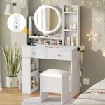 DWVO Makeup Vanity Desk with LED Li