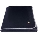 EKTOS 90% Woolen Blankets, 90" x 66", Warmest Blanket, Washable Wool Blanket, US Navy Blanket (Navy Blue)