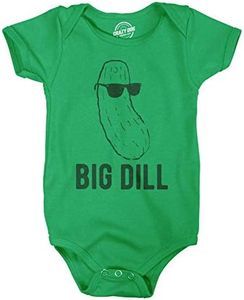 Big Dill Baby Bodysuit Funny Big Deal Funny Cool Pickles Sunglasses Infant Jumper (Green) - Newborn