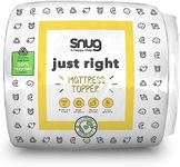 Snug Deeply Dreamy Single Mattress Topper - Quilted Soft Comfortable Mattress Enhancer with Deep Fitting Elasticated Straps - Hypoallergenic and Machine Washable - Single - 190x90cm,White