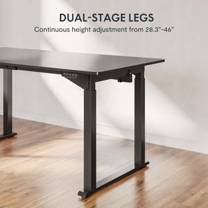 FLEXISPOT Electric Standing Desk 4-Leg Dual Motor – Height Adjustable, 160x75cm Black