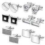 Jstyle 6 Pairs Cufflinks for Men Cl