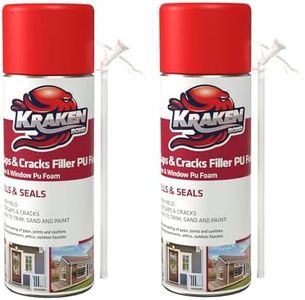 Kraken Bond Gaps & Cracks Expanding Foam Sealant - (2x12oz) High Expansion Polyurethane Spray Foam for Window & Door, Straw Use Waterproof High Yield Gap Filler - 2 Pack