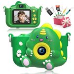 HOMHOW Kids Camera Upgrade Dinosaur Camera for Boys Girls Kids, Selfie Toddler Camera Christmas Birthday Gift Age 3 4 5 6 7 8 9 Year, 2inch IPS Screen Toy Kids Digital Camera with 32GB SD Card
