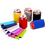 PrettyCare Beer Coozies for Cans（ Multi-Colors 12 Pack） Insulated Can Coolers - Poly Foam Bottles Insulator Holder, Blank for DIY Custom Wedding Favor, Funny Party Gift