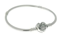 Pandora Moments Silver Bracelet With Heart Clasp in Sterling Silver, 590719-23