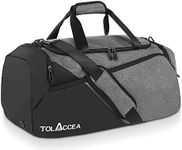 Tolaccea Sports Duffle Bag for Men Women, 60L Large Gym Backpack with Shoes Compartment and Wet Pocket, Holdall Duffel Bags for Overnight/Weekend/Travel/Swimming/Football/Yoga