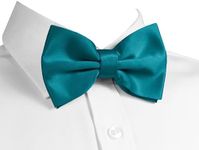 trilece Bow Ties for Men - Men's Solid Pretied Bowties for Formal Wear - Adjustable Bow Tie - Bow ties for Woman, Teal, Standard