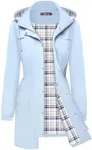 Womens Rain Jacket Lightweight Raincoats Waterproof With Hood Outdoor Long Rain Coat Hiking Jackets Light Blue S
