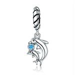 Junyi Jewelry Dolphin Charm 925 Sterling Silver Bird Charm Animal Charm Birthday Charm for Pandora Charm Bracelet (Dolphin)