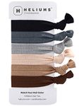 Cyndibands Elastic Hair Ties - Neutrals - Gentle Hold Ribbon Ponytail Holders, 6 Count