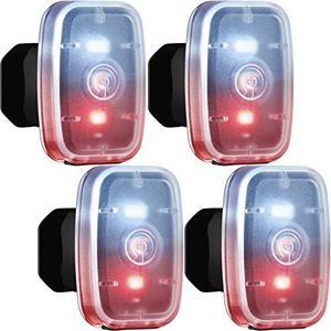 LED Safety Running Lights for Runners USB Rechargeable Bike Rear Light Clip on Strobe Running Lights with 5 Modes Blinking Walking Lights for Night Cycling Hiking Pet(4 Pieces)