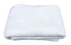 White Cellular Blanket Single Bed | Adult Cellular Blanket Cotton | Large Bed Throw Reversible Lightweight |Thermal Soft Traditional Cellular Blanket (180 x 230cm)